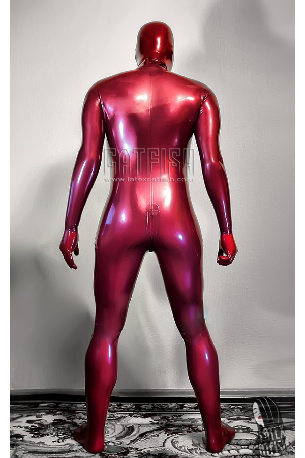 D Cup High Collar Silicone Latex Catsuit Breast With Real Breasts