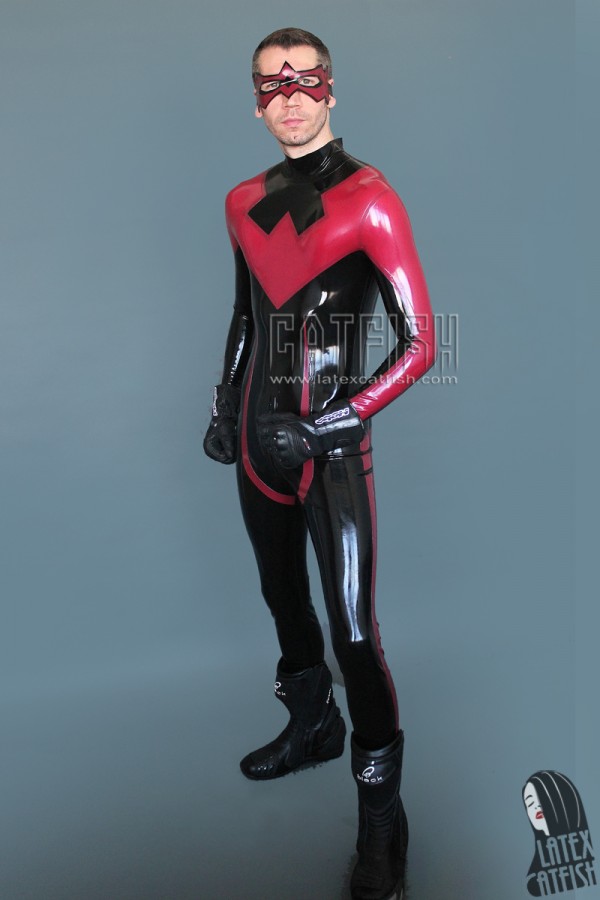 Men's 'Nightwinger' Latex Back Zipper Catsuit