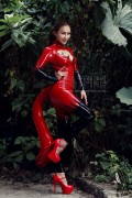  (Stock clearance) 'Devil-icious' Inflatable Tail Latex Costume Catsuit