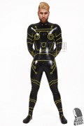  (stock clearance) Men's 'Robotico' Back Zipper Latex Catsuit With Feet